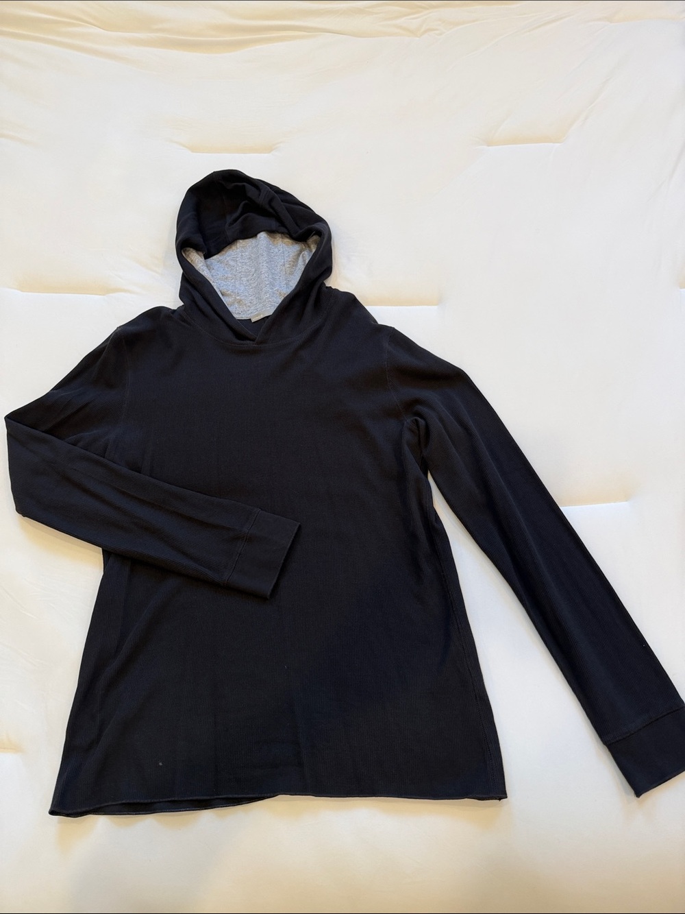 Vince Black Hooded Pullover with Gray Lined Hood